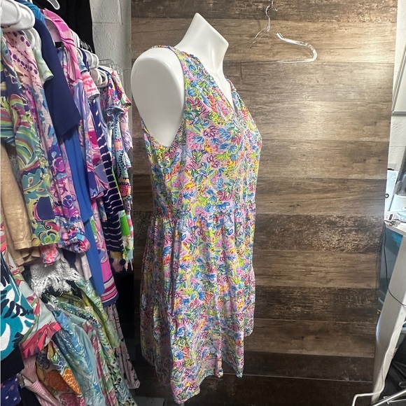 Stella Parker Pink Yellow Floral Tiered V-Neck Sundress - Picture 2 of 8